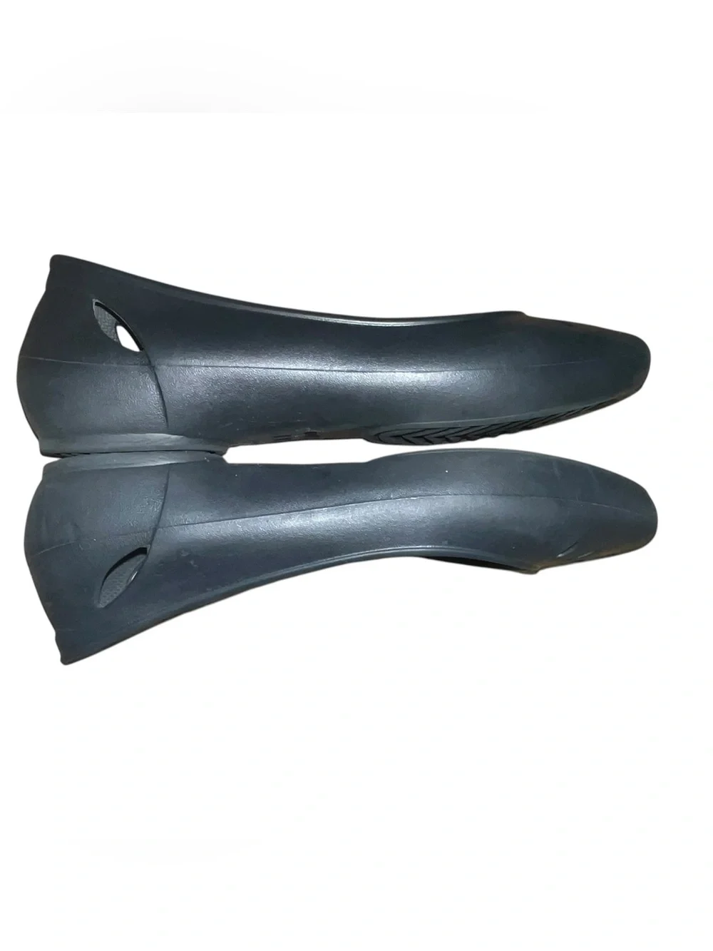 Crocs Kelli Flat Womens 8 Black Slip On Ballet Flats Cutout Loafers Shoes